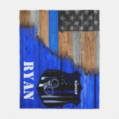 Thin Blue Line Officer Fleecedecke (Vorderseite)