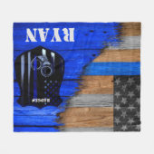 Thin Blue Line Officer Fleecedecke (Vorderseite (Horizontal))