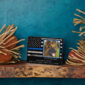 Thin Blue Line Officer K9 Polizeihund Fotoplatte (Seite)