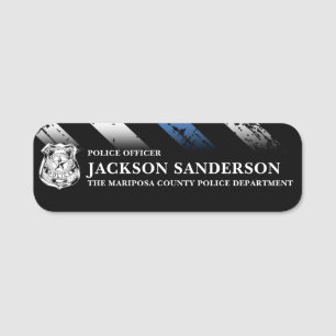 Thin Blue Line Officer Polizeiabteilung Logo Namensschild