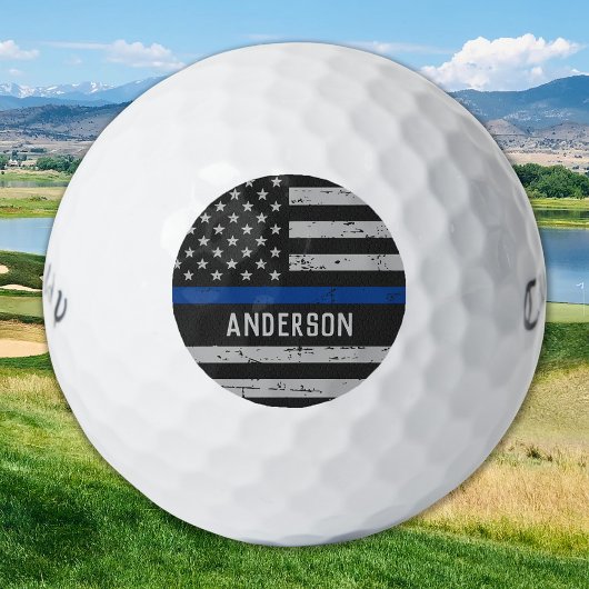 Thin Blue Line - Offizier der amerikanischen Flagg Golfball