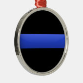 Thin Blue Line Ornament Aus Metall (Rechts)