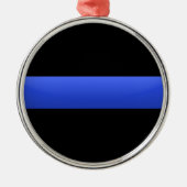 Thin Blue Line Ornament Aus Metall (Vorne)
