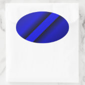 Thin Blue Line Ovaler Aufkleber (Tasche)