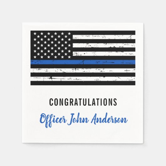 Thin Blue Line Party der Polizei Serviette (Vorderseite)