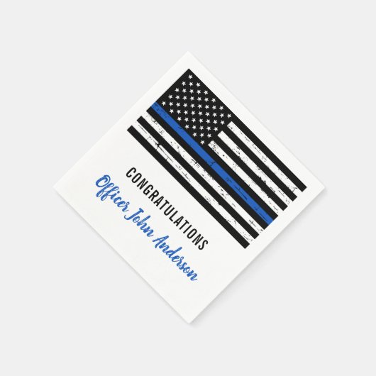 Thin Blue Line Party der Polizei Serviette (Ecke)