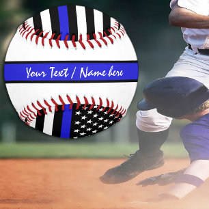 Thin Blue Line & Personalisiert Flag Police / USA Baseball