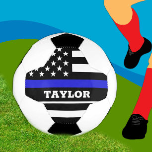 Thin Blue Line & personalisiert Football USA Flag Fußball