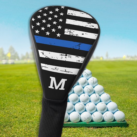 Thin Blue Line Personalisiert Monogram Police Golf Headcover