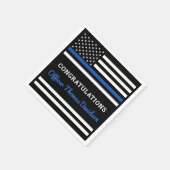 Thin Blue Line Personalisiert Police Abschluss Serviette (Ecke)