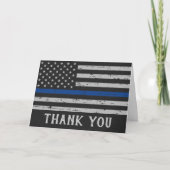 Thin Blue Line Personalisiert Police Officer Dankeskarte (Vorderseite)