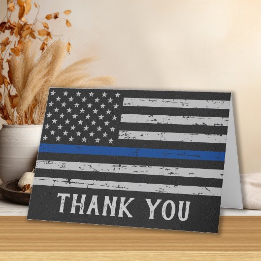 Thin Blue Line Personalisiert Police Officer Dankeskarte