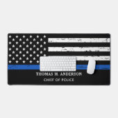Thin Blue Line Personalisiert Police Officer Schreibtischunterlage (Tastatur & Maus)