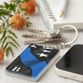 Thin Blue Line Personalisiert Police Schlüsselanhä Schlüsselanhänger (Vorderseite rechts)
