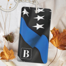 Thin Blue Line Personalisiert Police Schlüsselanhä