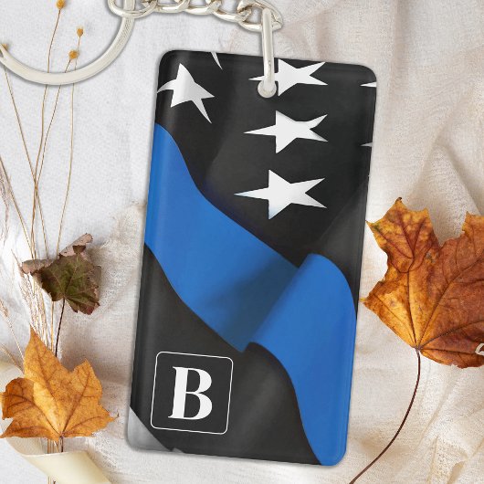 Thin Blue Line Personalisiert Police Schlüsselanhä Schlüsselanhänger