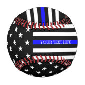 Thin Blue Line - Personalisierte amerikanische Fla Baseball (Vorderseite)