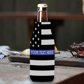 Thin Blue Line - Personalisierte amerikanische Fla Flaschenkühler