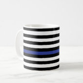 Thin Blue Line - Personalisierte amerikanische Fla Kaffeetasse (Vorderseite Links)