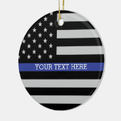 Thin Blue Line - Personalisierte amerikanische Fla Keramikornament (Links)