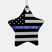 Thin Blue Line - Personalisierte amerikanische Fla Keramikornament (Rechts)