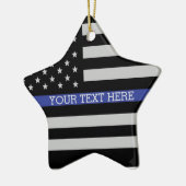 Thin Blue Line - Personalisierte amerikanische Fla Keramikornament (Links)