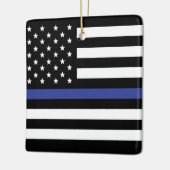 Thin Blue Line - Personalisierte amerikanische Fla Keramikornament (Links)