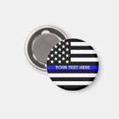 Thin Blue Line - Personalisierte amerikanische Fla Magnet (Vorderseite/Rückseite)