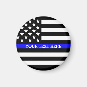 Thin Blue Line - Personalisierte amerikanische Fla Magnet