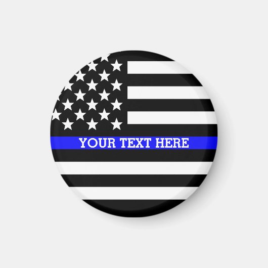 Thin Blue Line - Personalisierte amerikanische Fla Magnet (Vorne)