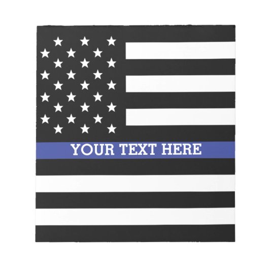 Thin Blue Line - Personalisierte amerikanische Fla Notizblock (Vorderseite)