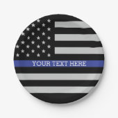 Thin Blue Line - Personalisierte amerikanische Fla Pappteller (Vorderseite)
