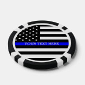 Thin Blue Line - Personalisierte amerikanische Fla Pokerchips (Einzeln)