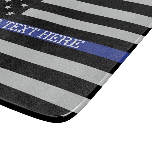 Thin Blue Line - Personalisierte amerikanische Fla Schneidebrett (Ecke)