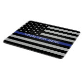 Thin Blue Line - Personalisierte amerikanische Fla Schneidebrett (Ecke)
