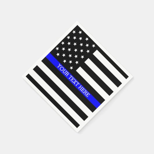 Thin Blue Line - Personalisierte amerikanische Fla Serviette (Ecke)