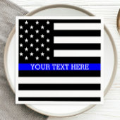 Thin Blue Line - Personalisierte amerikanische Fla Serviette