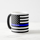 Thin Blue Line - Personalisierte amerikanische Fla Verwandlungstasse (Vorderseite Links)