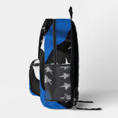 Thin Blue Line - Personalisierte Monogramm - Poliz Bedruckter Rucksack (Rechts)