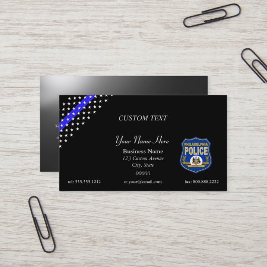 Thin Blue Line Philadelphia Business Card Visitenkarte (Vorderseite/Rückseite Beispiel)