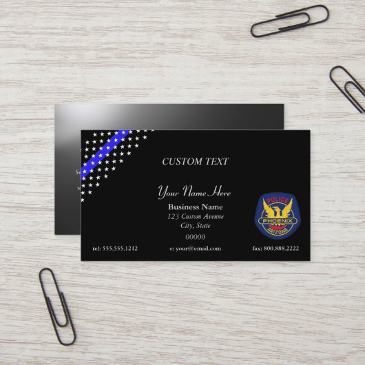 Thin Blue Line Phoenix Police Business Card Visitenkarte (Vorderseite/Rückseite Beispiel)