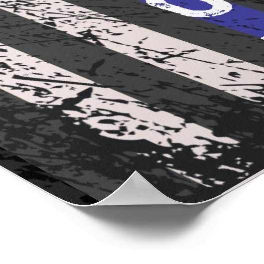 Thin Blue Line Phonetic Alphabet Name Poster (Ecke)