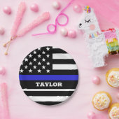 Thin Blue Line plate, US-personalisierte Polizeifl Pappteller (Party)