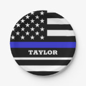 Thin Blue Line plate, US-personalisierte Polizeifl Pappteller (Vorderseite)