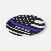 Thin Blue Line plate, US-personalisierte Polizeifl Pappteller (Schrägansicht)