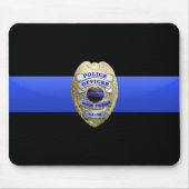Thin Blue Line Police Abzeichen Mouse Pad Mousepad (Vorne)