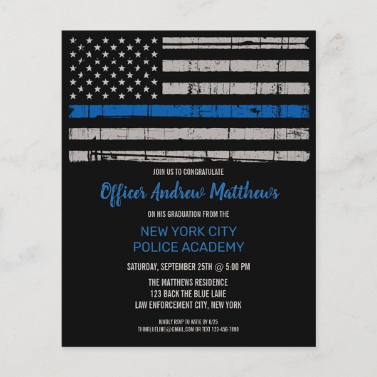 Thin Blue Line Police Academy Abschluss (Vorderseite)