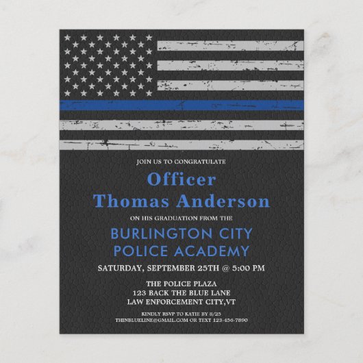 Thin Blue Line Police Academy Abschluss Budget (Vorderseite)