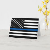 Thin Blue Line Police American Flag Karte (Gelbe Blume)