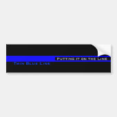 Thin Blue Line Police Apprefication LEO Autoaufkleber (Vorne)